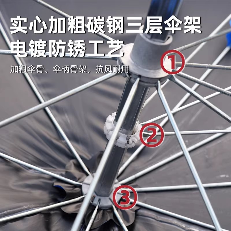 电动车专用加大雨伞暴雨快拆摩托外卖骑手黑胶防晒电摩折叠棚抗风