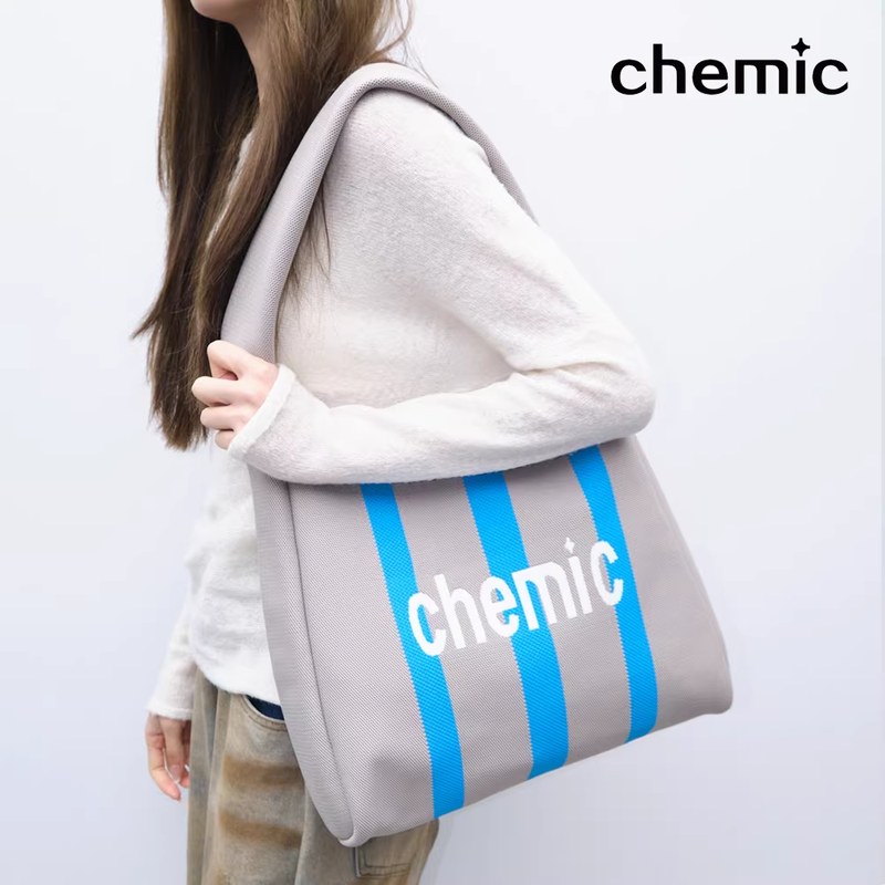 Chemic张俪同款条纹包小众设计单肩针织大容量托特包2025新款女包
