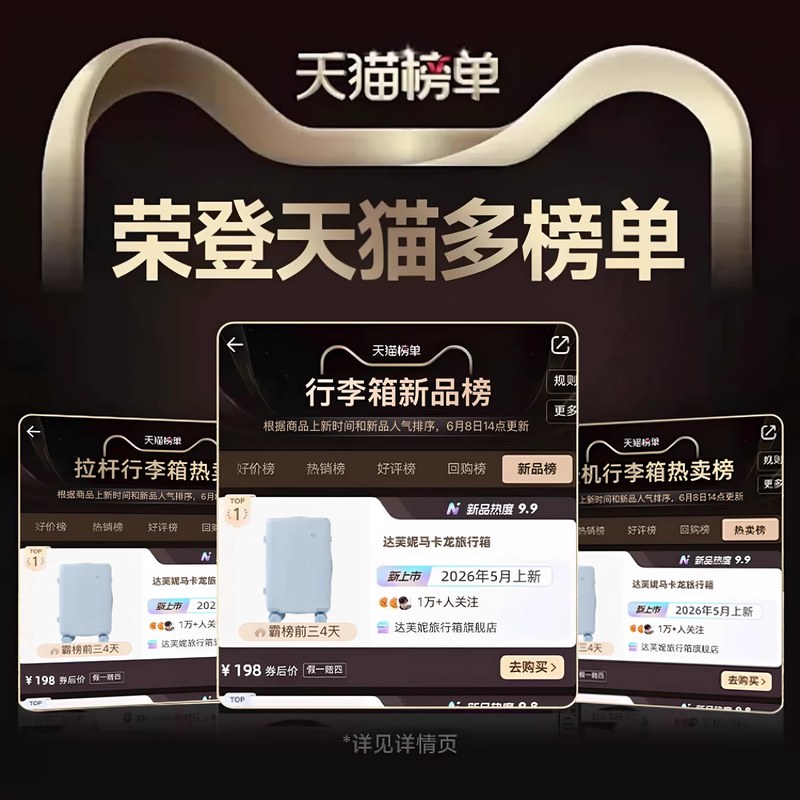 【顺丰急发】达芙妮马卡龙行李箱女高颜值拉杆箱2026年耐磨旅行箱